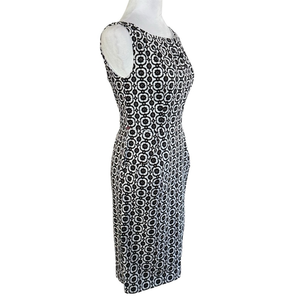 Nine West Black & White Geometric Sheath Dress Sleeveless - Picture 3 of 12